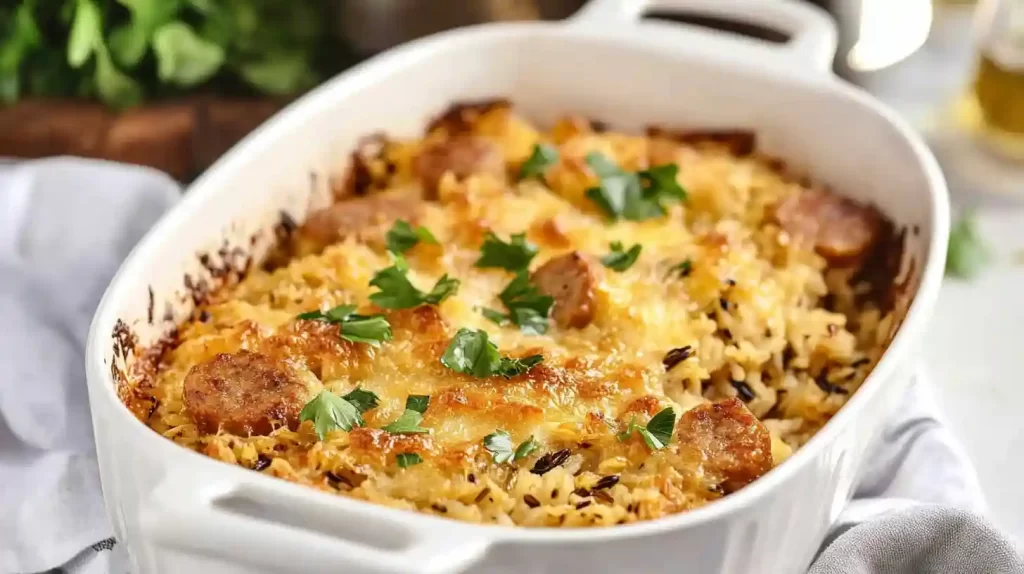 chicken sausage and wild rice casserole