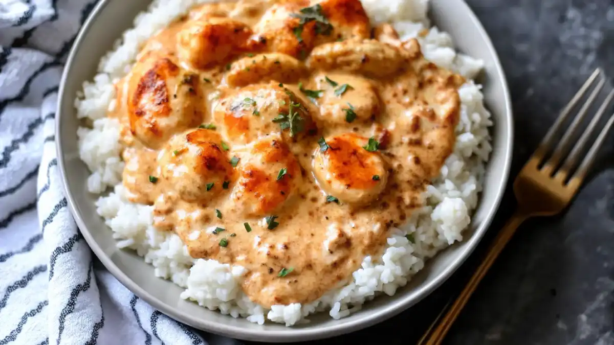 Creamy Smothered Chicken and Rice