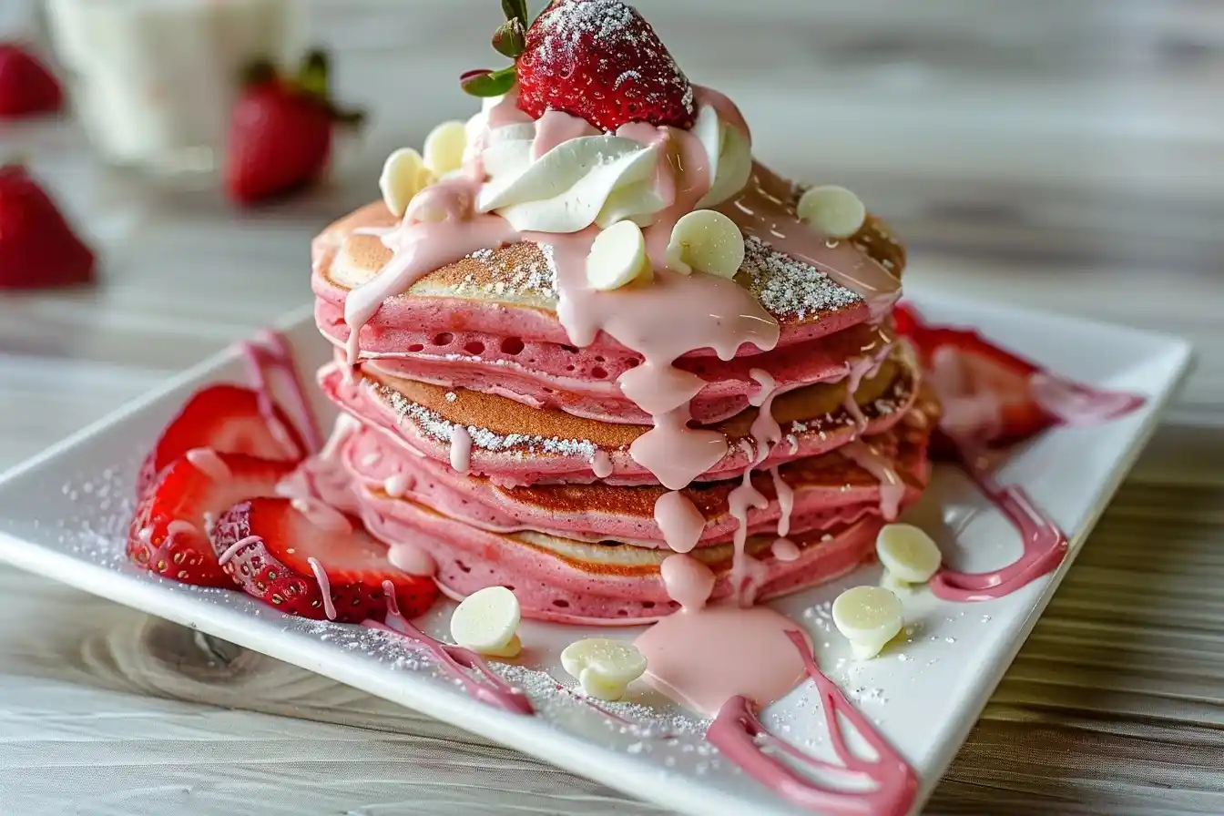 Strawberries and Cream Protein Pancakes