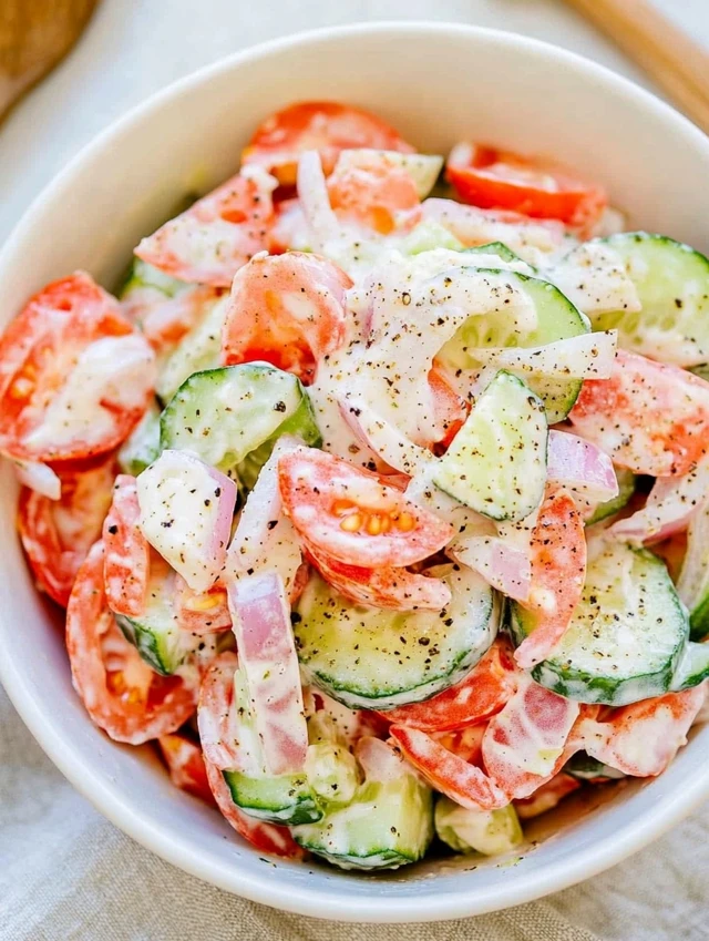 Creamy Cucumber Tomato Onion Salad Creamy Cucumber Tomato Onion Salad intro