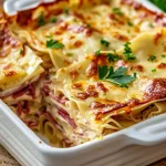 Easy & Cheesy Reuben Bake with Layers of Corned Beef intro tast