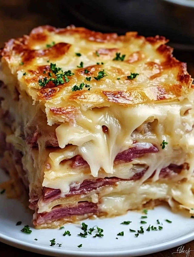 home Reuben Bake with Layers of Corned Beef 1