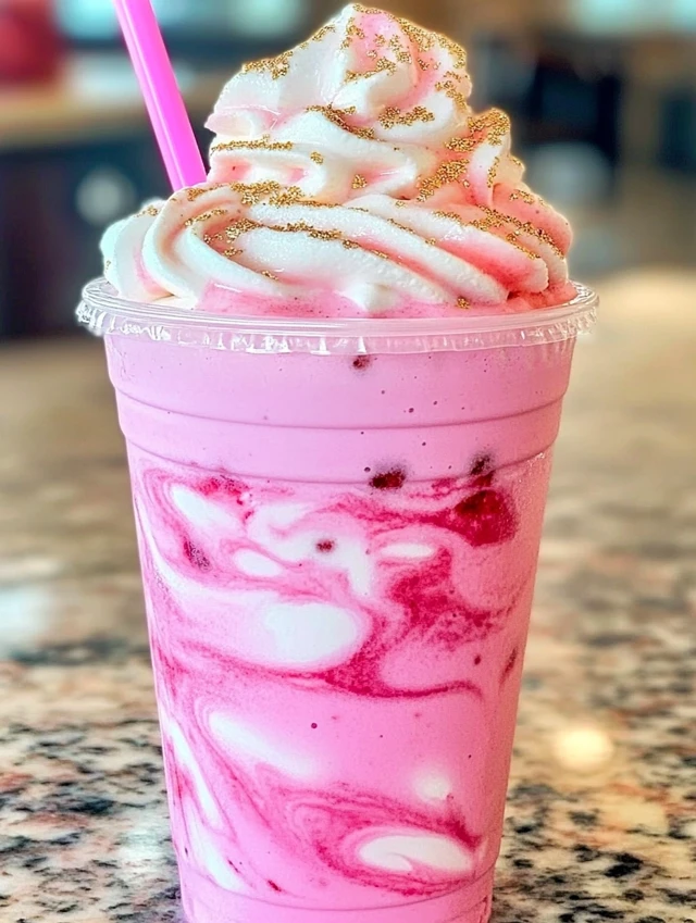 Strawberry Cream Frappe with Whipped Cream Topping