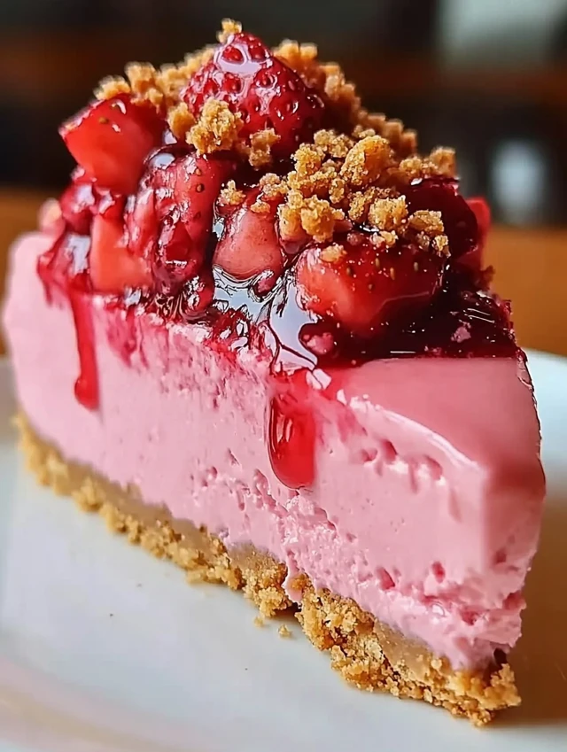 Strawberry Crunch Cheesecake Strawberry Crunch Cheesecake serve