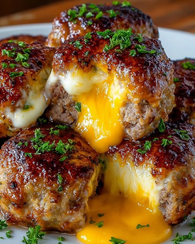 Cheesy Stuffed Meatloaf Bites