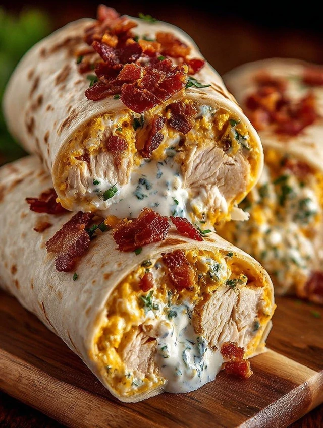 Crispy Bacon Chicken Ranch Wraps