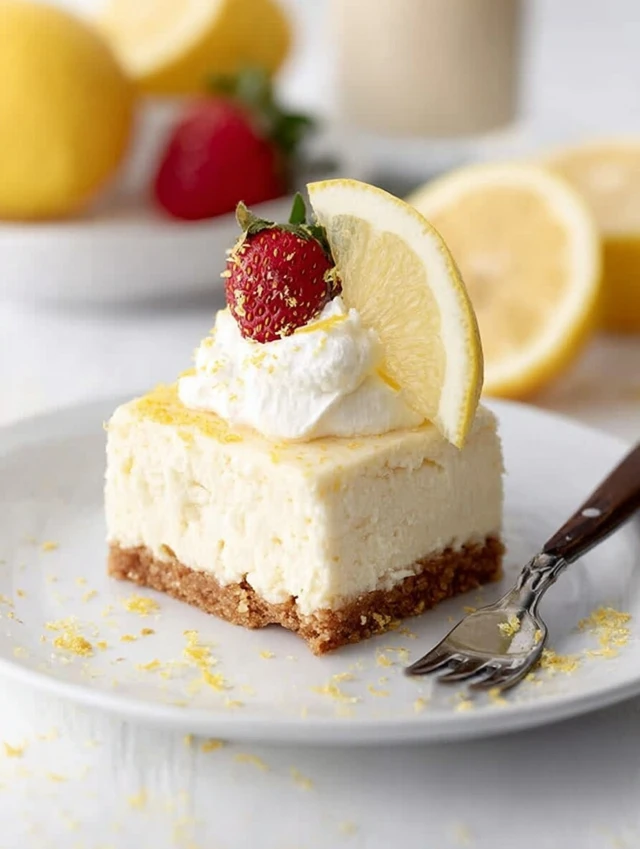 No Bake Lemon Cheesecake Bars