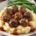 Salisbury Meatballs and Mashed Potatoes Salisbury Meatballs and Mashed Potatoes tast