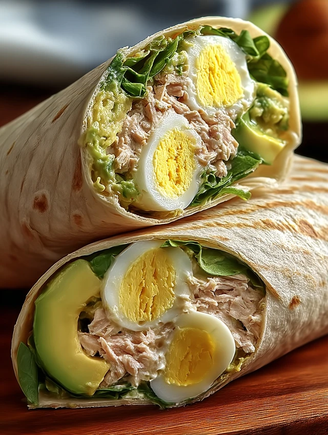 Tuna Avocado Egg Wrap ingredients