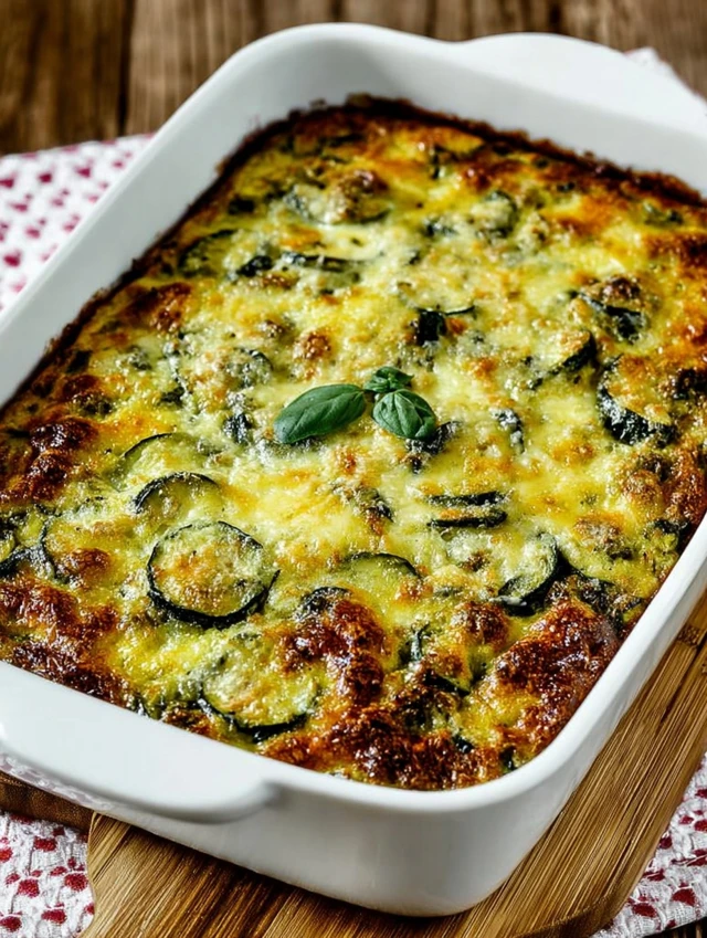Zucchini Strata (with Basil and Cheese)