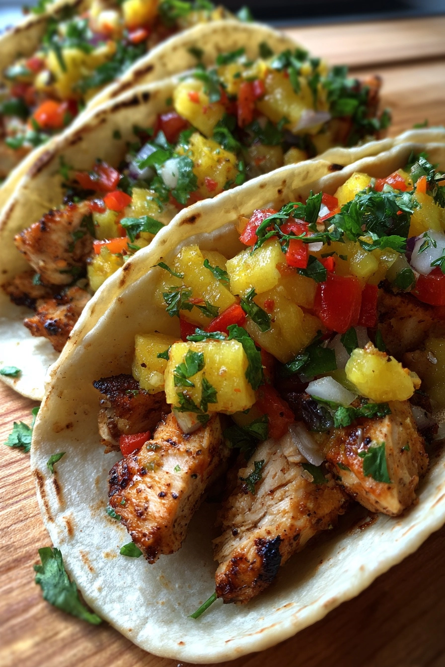 Chili Lime Chicken Tacos with Grilled Pineapple Salsa Delight Your Taste Buds! Chili Lime Chicken Tacos with Grilled Pineapple Salsa