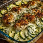 Creamy Cottage Cheese & Zucchini Chicken Bake