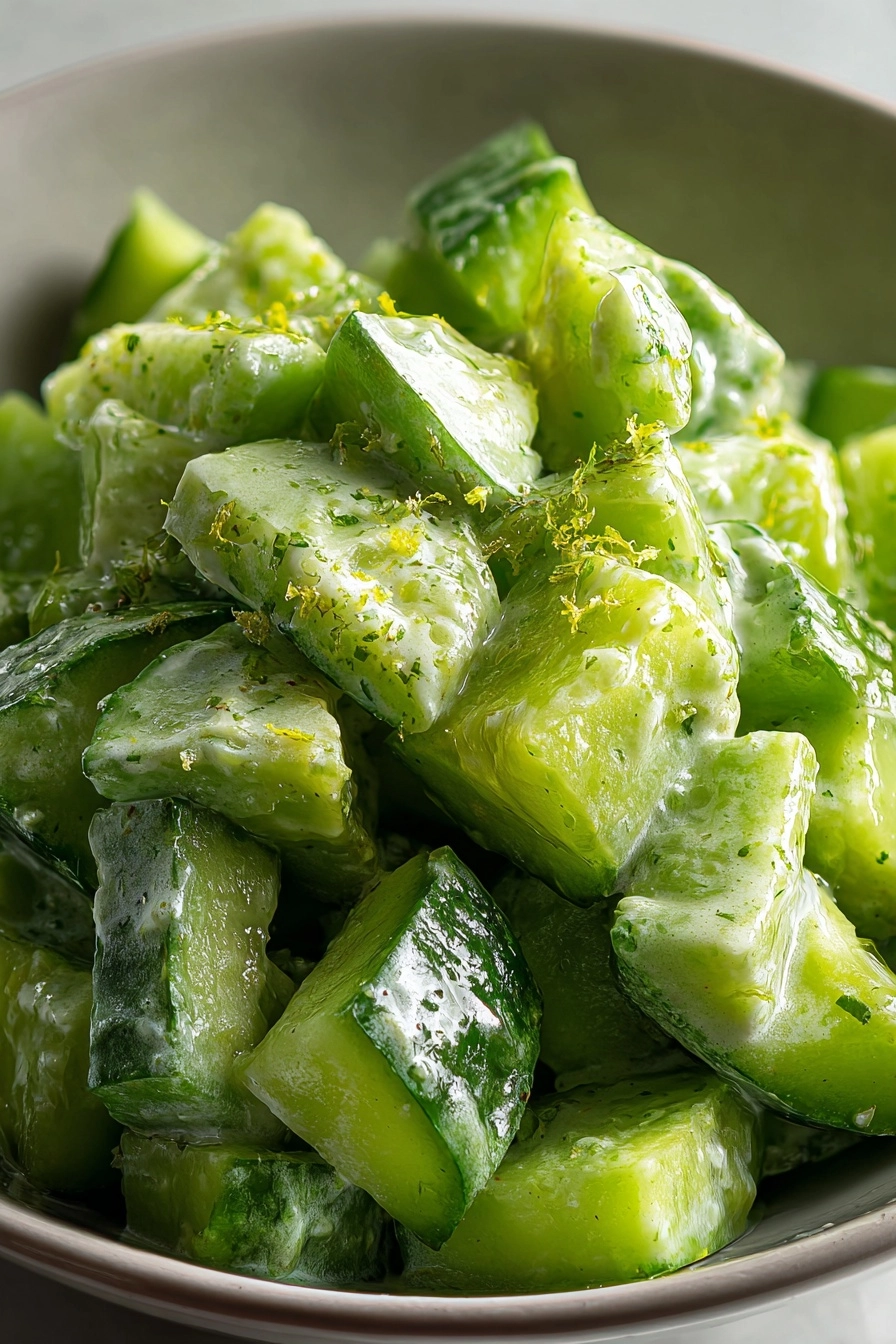 Easy Creamy Cucumber Salad Recipe