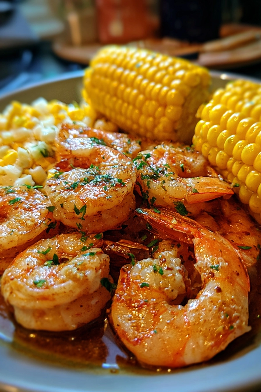 Garlic Butter Baked Shrimp with Corn Garlic Butter Baked Shrimp with Corn