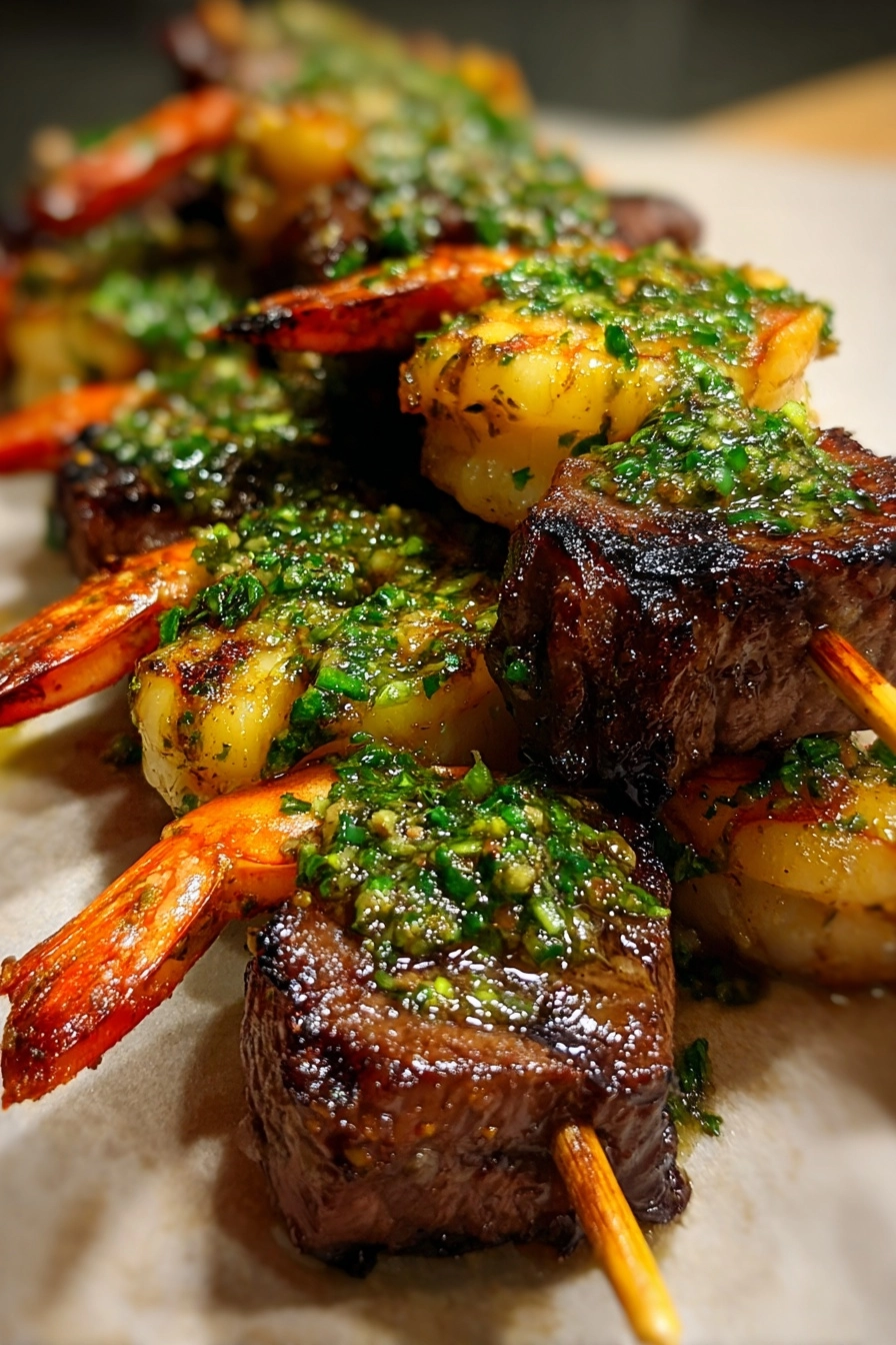 Grilled Surf and Turf Skewers with Chimichurri Grilled Surf and Turf Skewers with Chimichurri