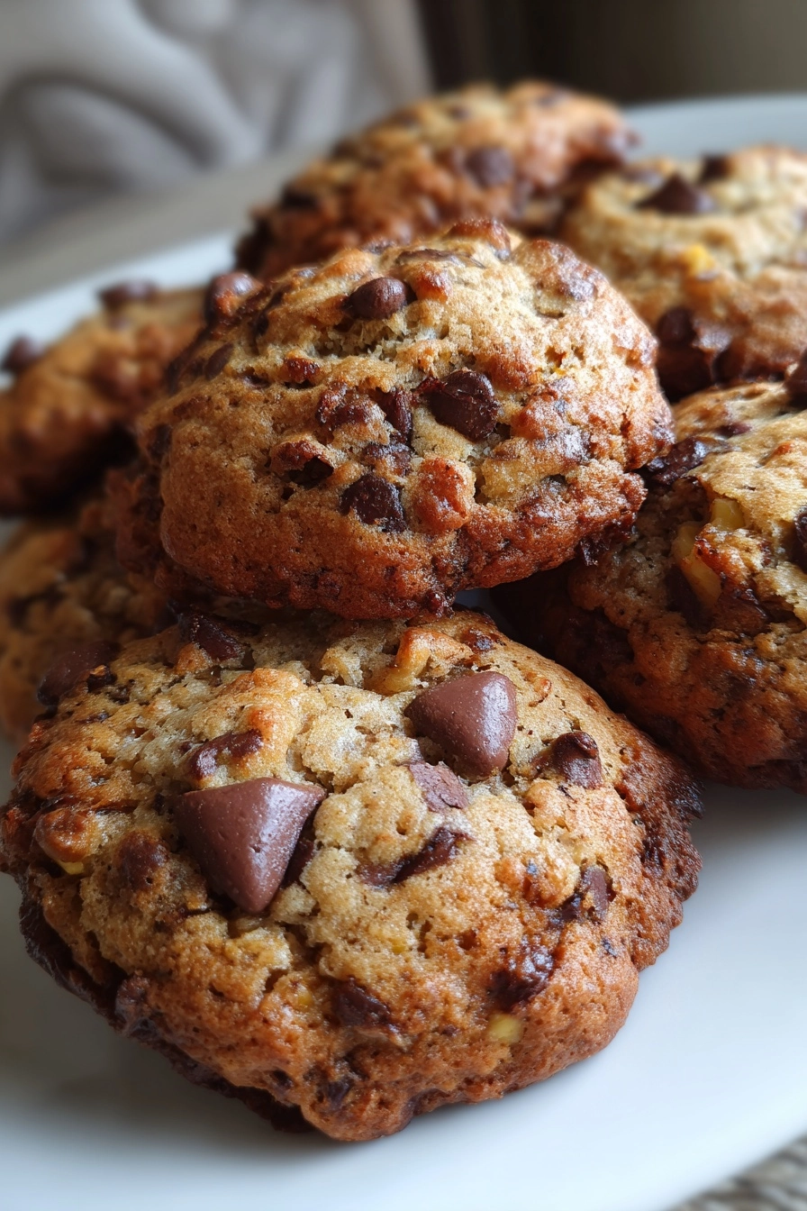 Peanut Butter Banana Chocolate Chip Cookies