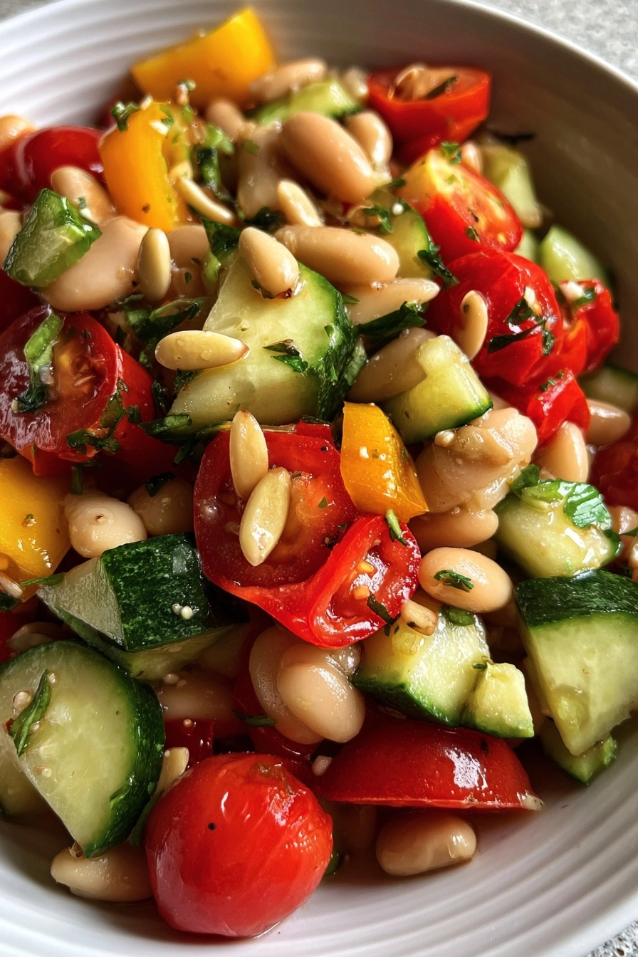 White bean salad with summer vegetables