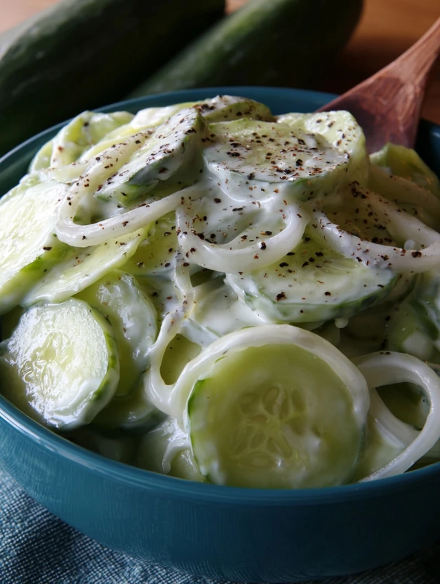Creamy Cucumber and Onion Salad