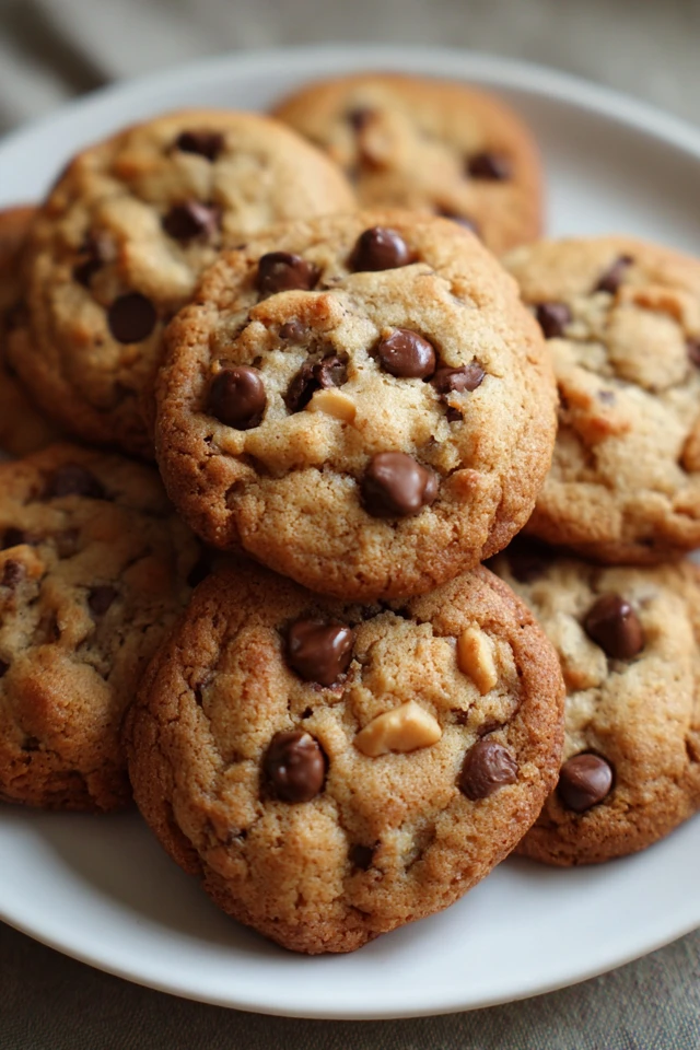Peanut Butter Banana Chocolate Chip Cookies