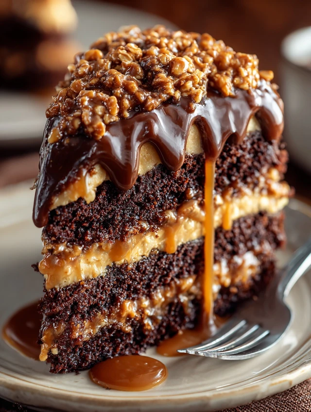 Chocolate Caramel Toffee Crunch Cake