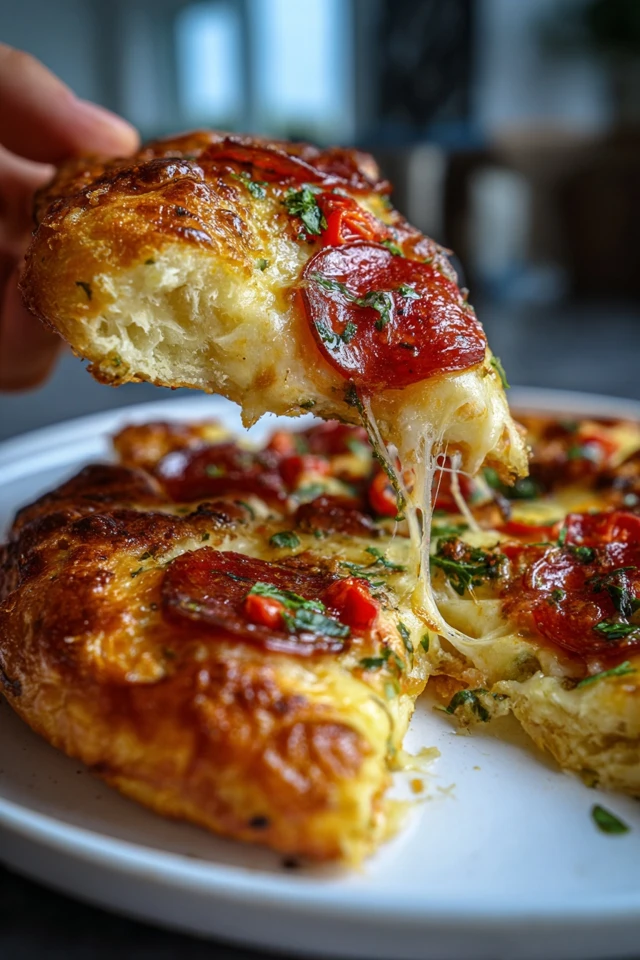 Stuffed crust pizza snacks