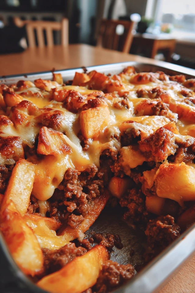 Cheeseburger French Fry Bake