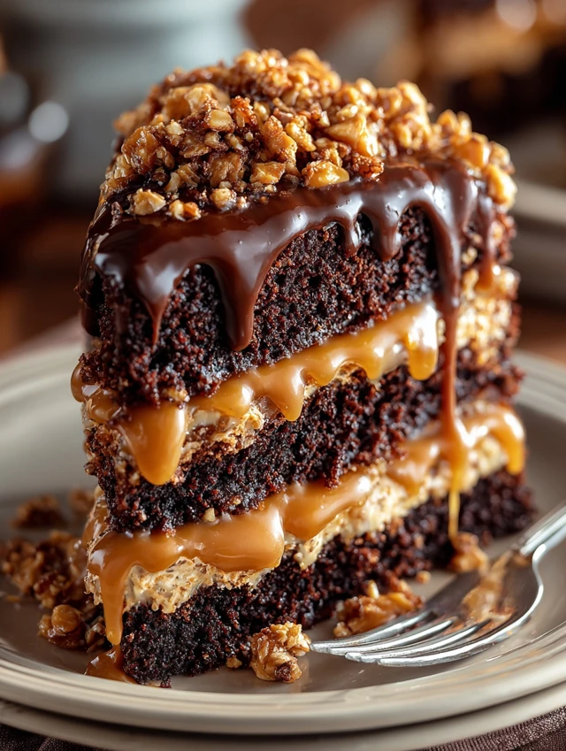 Chocolate Caramel Toffee Crunch Cake