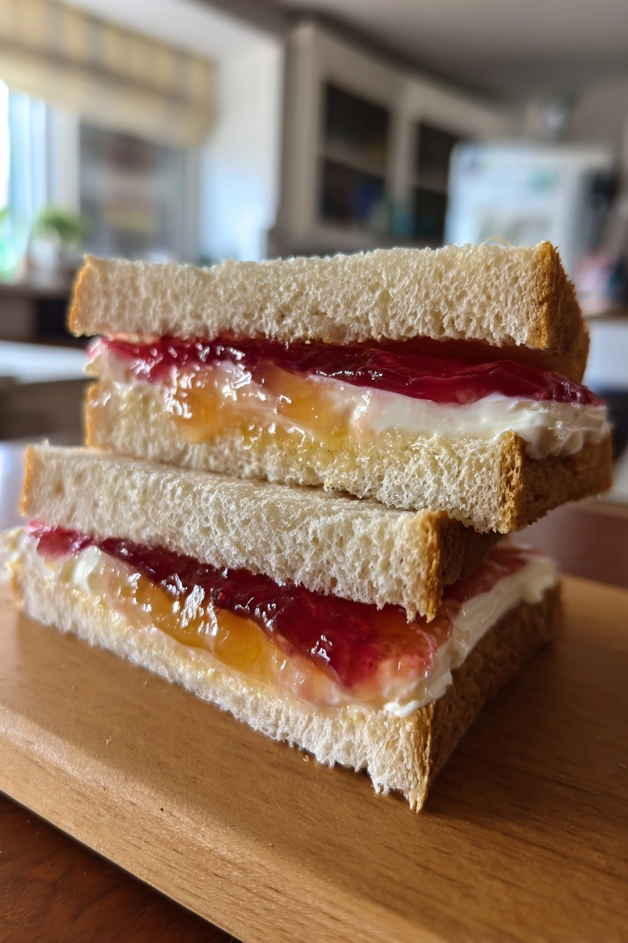 jelly cream cheese sandwiches