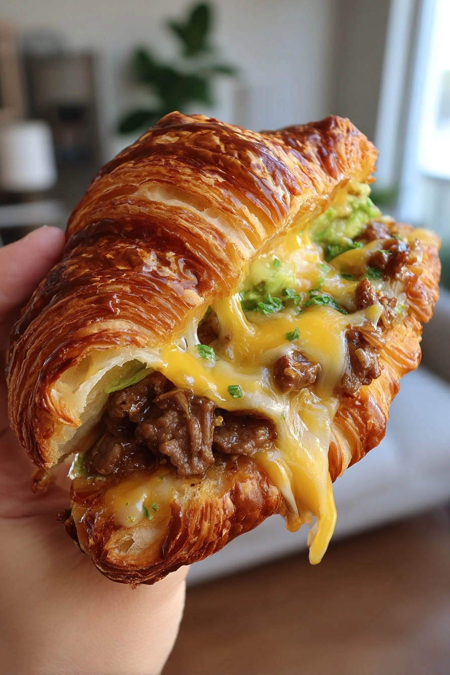 Baked Beef and Cheese Croissant: A Tasty Delight Awaits! Baked Beef and Cheese Croissant