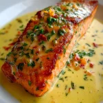 Baked Salmon with Lemon Butter Cream Sauce: A Delight! Baked Salmon with Lemon Butter Cream Sauce