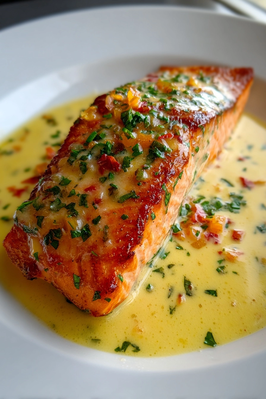 Baked Salmon with Lemon Butter Cream Sauce: A Delight! Baked Salmon with Lemon Butter Cream Sauce