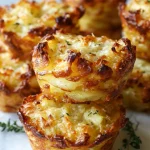 Parmesan Potato Stacks in Muffin Tin That Wow Guests! Parmesan Potato Stacks in Muffin Tin
