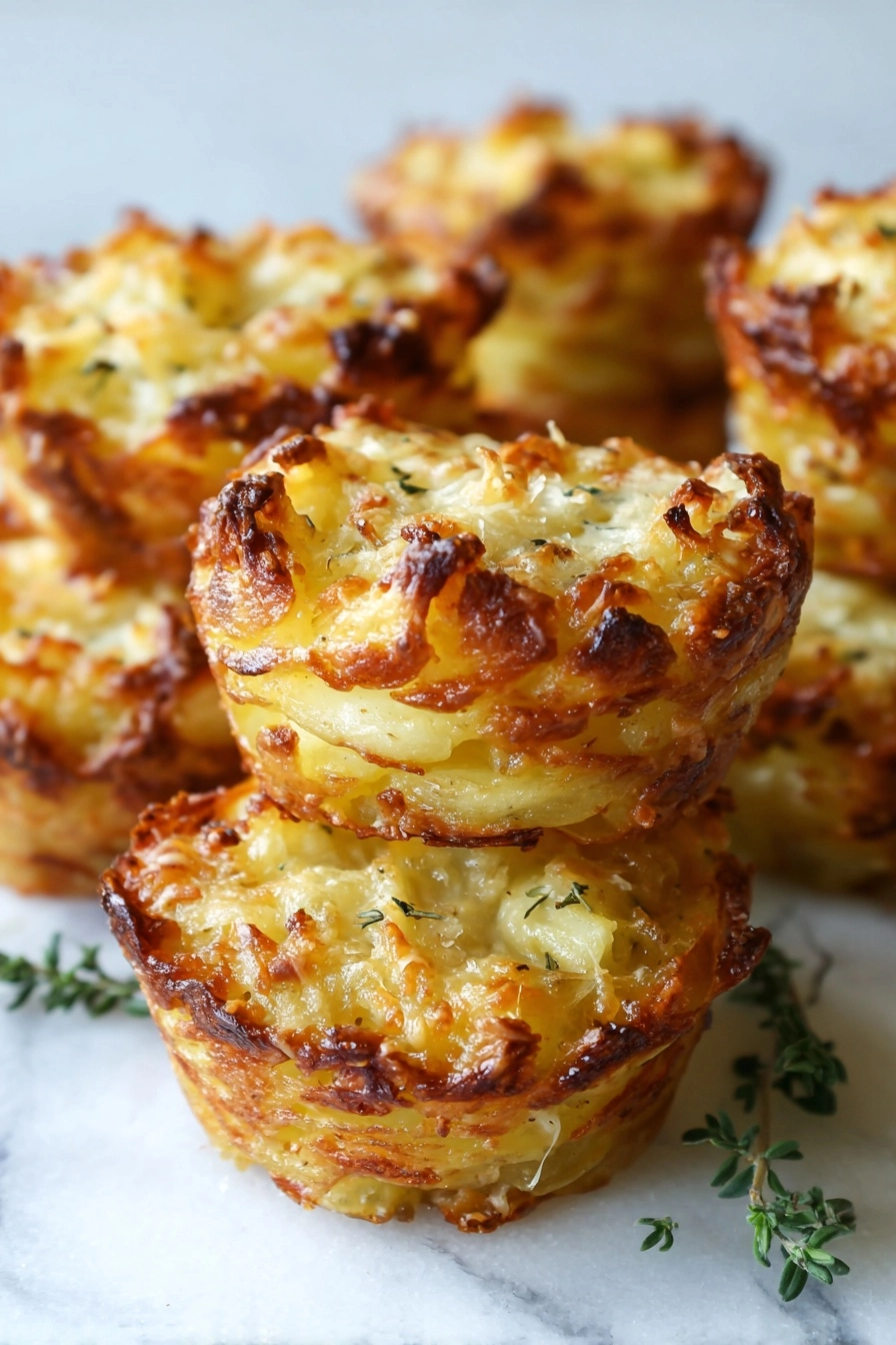 Parmesan Potato Stacks in Muffin Tin That Wow Guests! Parmesan Potato Stacks in Muffin Tin