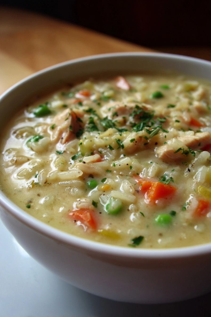 Creamy chicken and rice soup that warms your soul! creamy chicken and rice soup