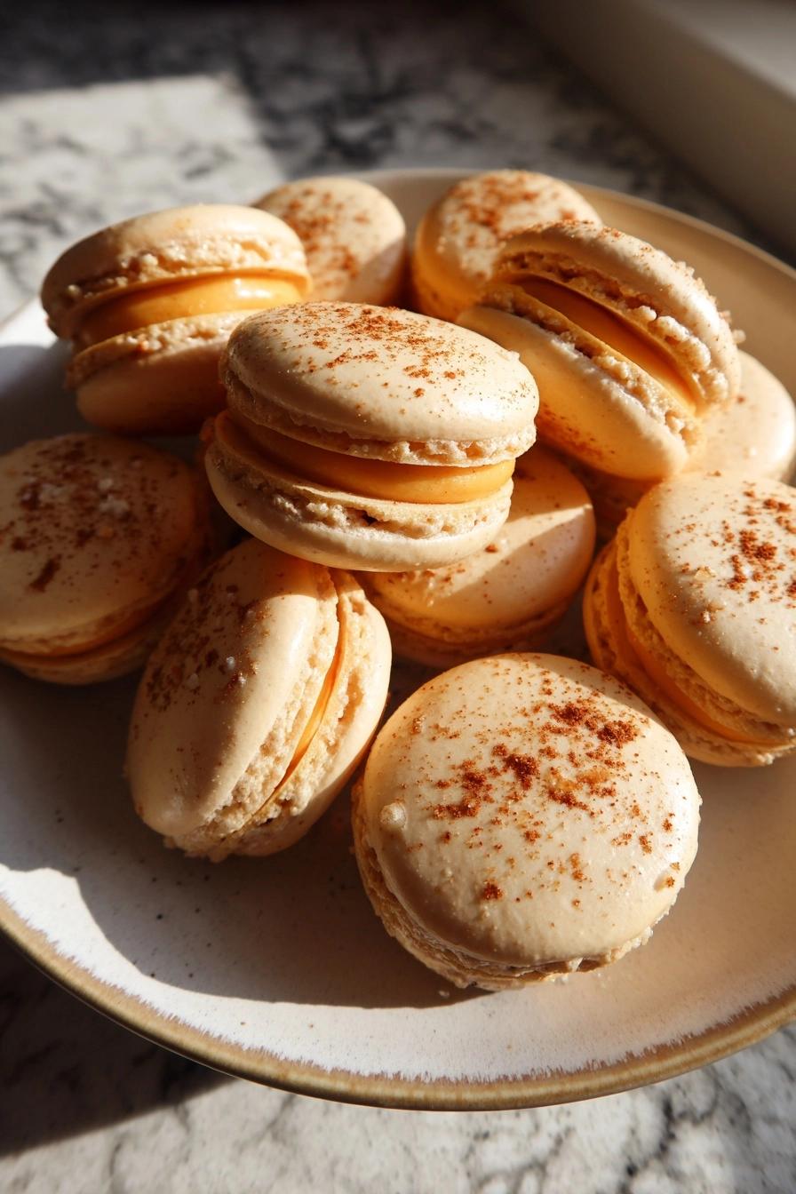 pumpkin pie macarons
