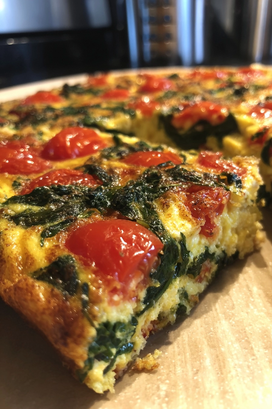 Spinach & tomato sheet pan frittata: Easy, delicious, healthy! spinach & tomato sheet pan frittata