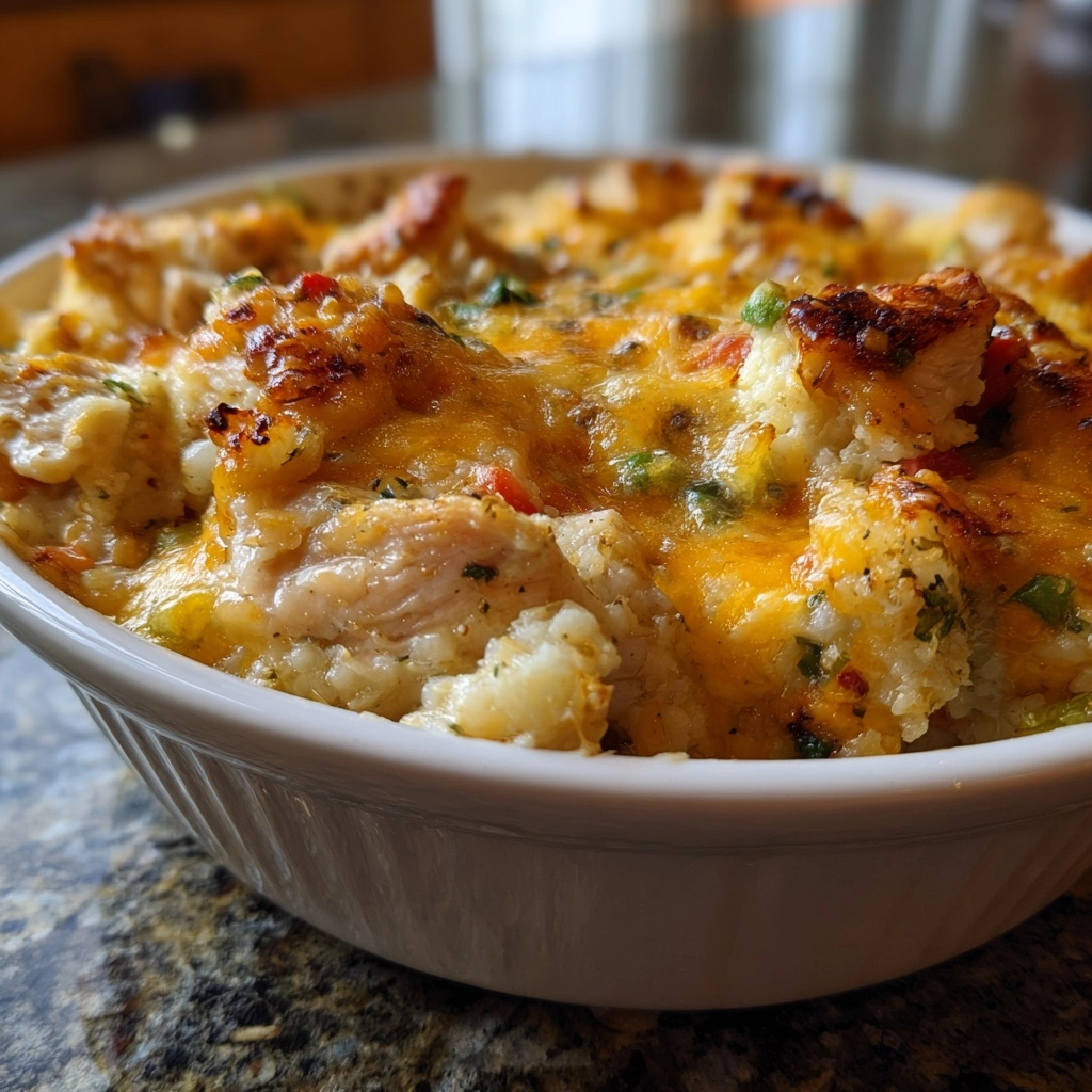 Healthy Chicken Cauliflower Rice Casserole for Easy Meals! Healthy Chicken Cauliflower Rice Casserole