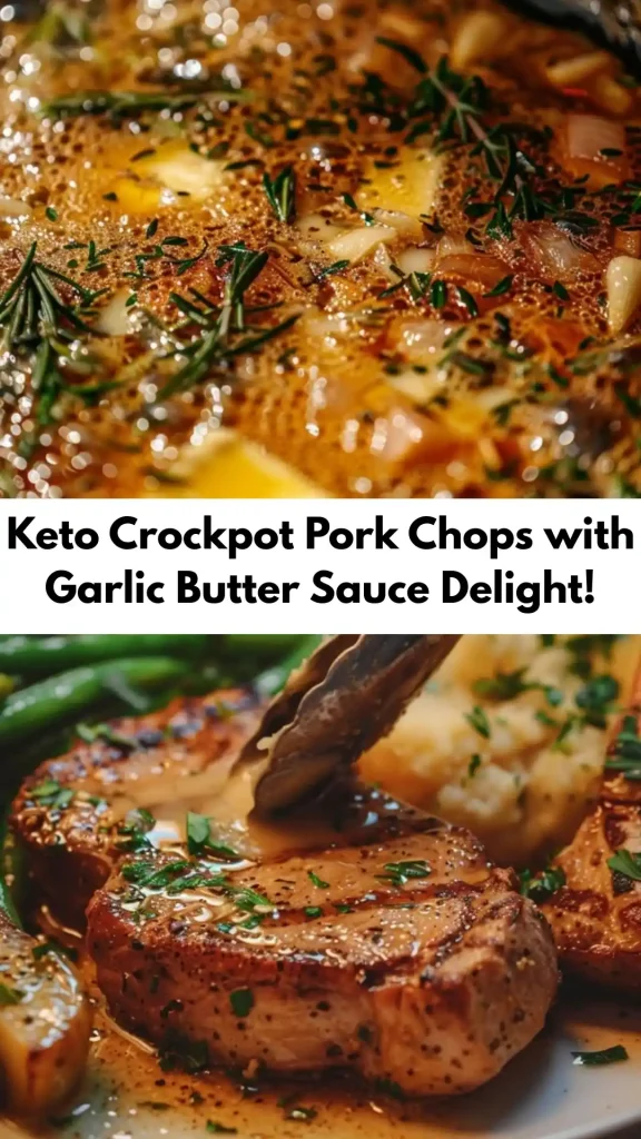 Keto Crockpot Pork Chops with Garlic Butter Sauce Delight! Keto Crockpot Pork Chops with Garlic Butter Sauce Delight!