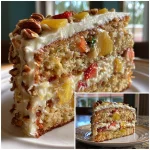 Layered Tropical Cake: Pineapple, Banana, Strawberry Delight! Layered Tropical Cake: Pineapple, Banana, Strawberry, Pecan
