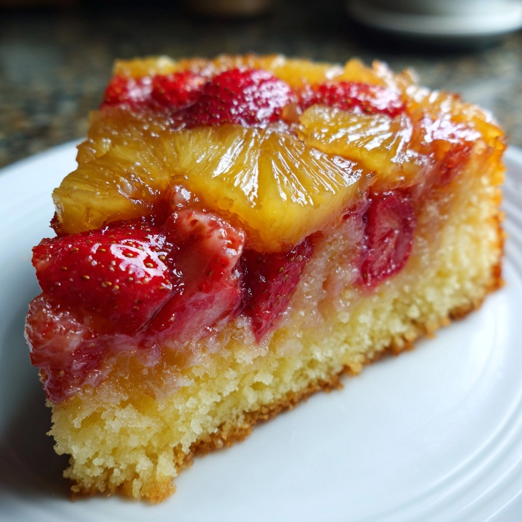 Pineapple Strawberry Upside‑Down Cake