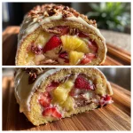 Strawberry Pineapple Pecan Cake Roll: A Delightful Treat! Strawberry Pineapple Pecan Cake Roll (Swiss roll style)