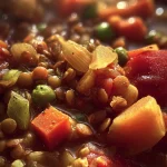 High fiber lentil vegetable stew