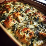 Keto spinach artichoke chicken bake