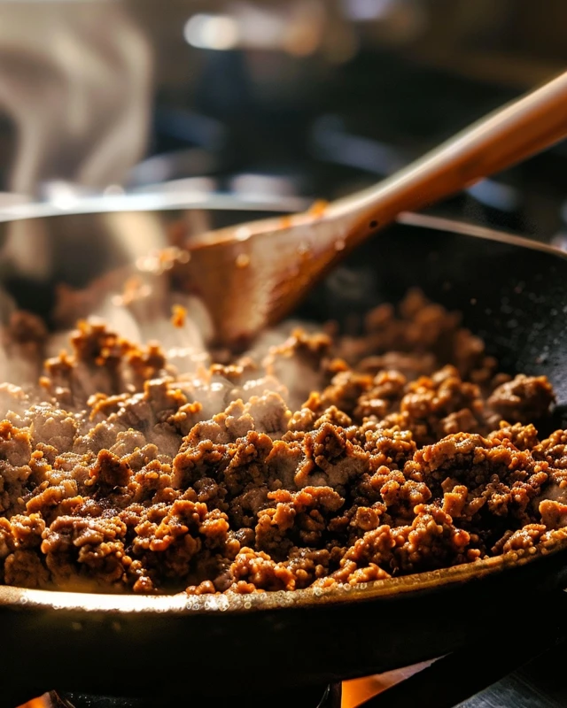 Easy Low-Carb Keto Crustless Pizza Casserole: A Must-Try! Step 2 Cook the Ground Beef
