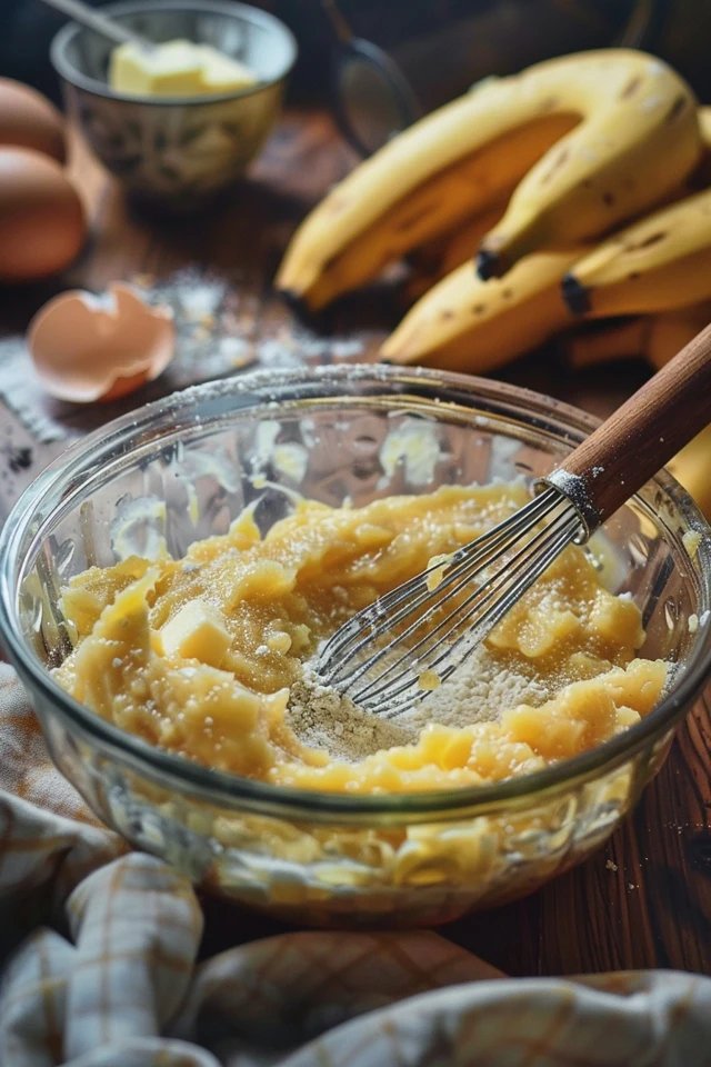 How to Prepare Banana Muffins Step 3 Combine Wet Ingredients