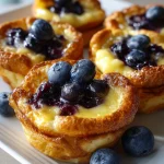 Mini Dutch Babies with Lemon Curd and Blueberries Delight