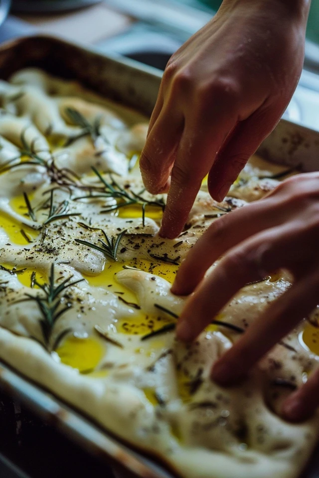 Gluten-Free Focaccia Bread: Discover the Perfect Recipe! Step 6 Create Dimples and Add Toppings