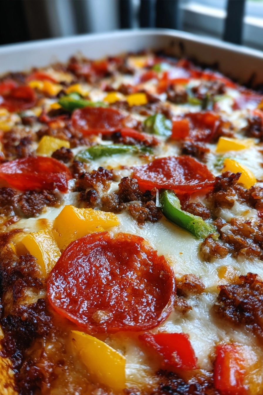 Keto Pizza Casserole No Cauliflower