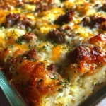 Overnight Sausage Hashbrown Breakfast Casserole