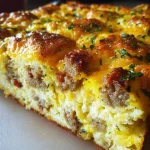 Sausage Crescent Roll Breakfast Casserole